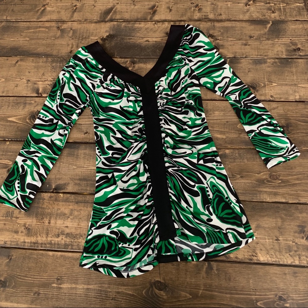 Green White and Black INC Top!